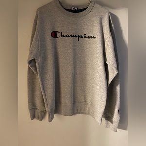 Grey champion crew neck.  Mens medium.  Like new.